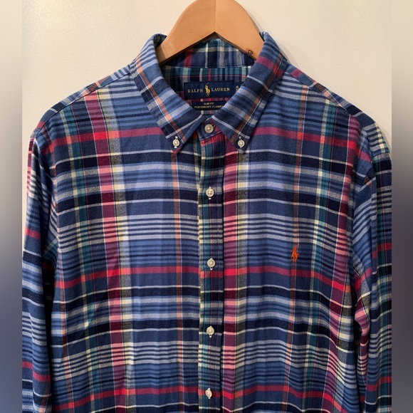 Polo Ralph Lauren Shirt Mens Extra Large Multicolor Slim Fit Performance Flannel - Picture 3 of 12